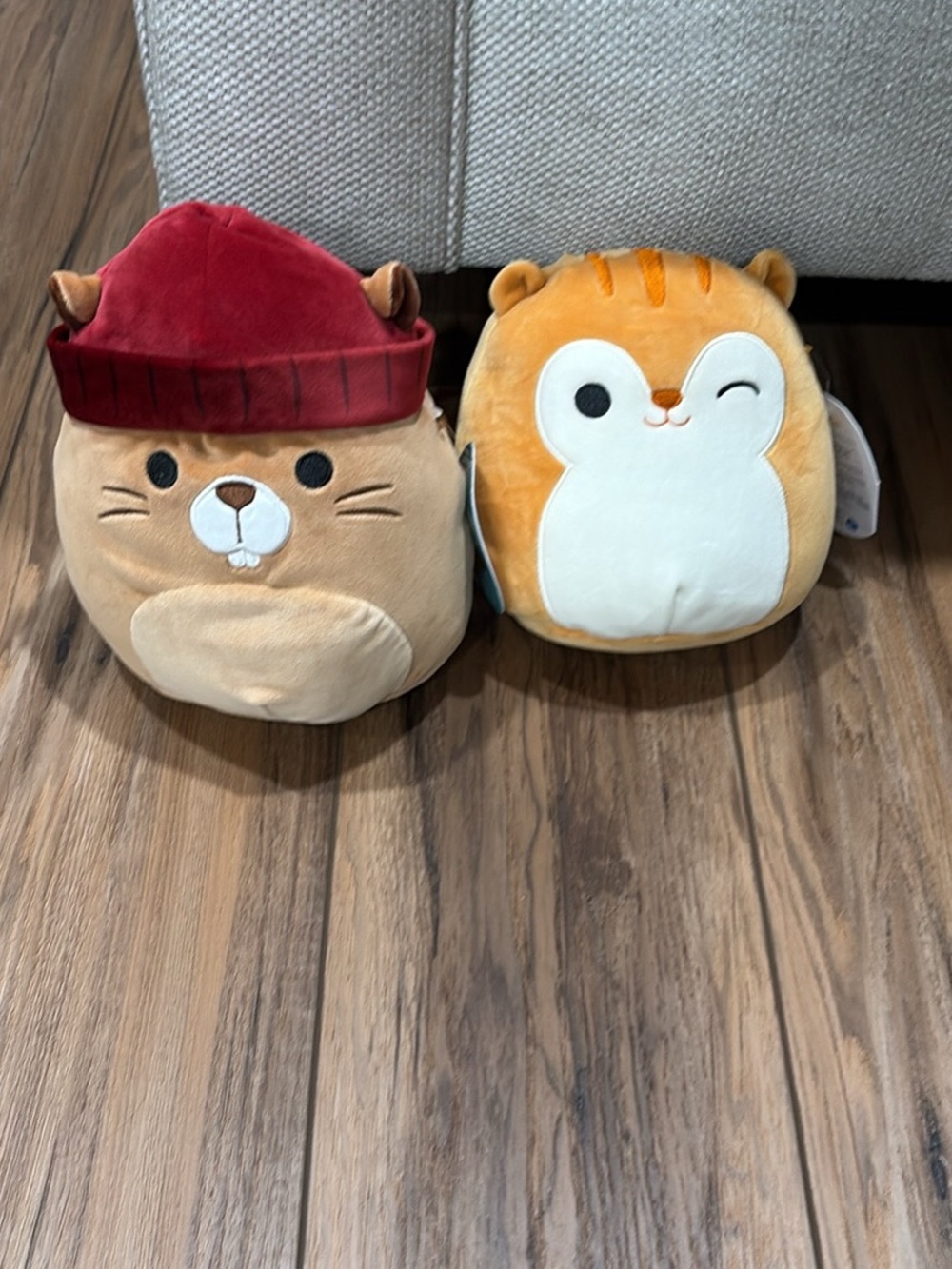 Cute Squishmallows Animal Set - Tan & Orange
